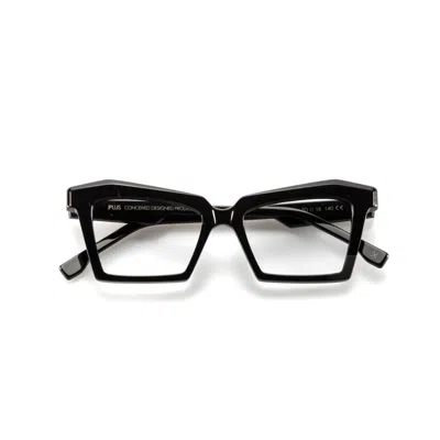 Jplus Inga Bold Geometric Square Frame Eyeglasses In Black