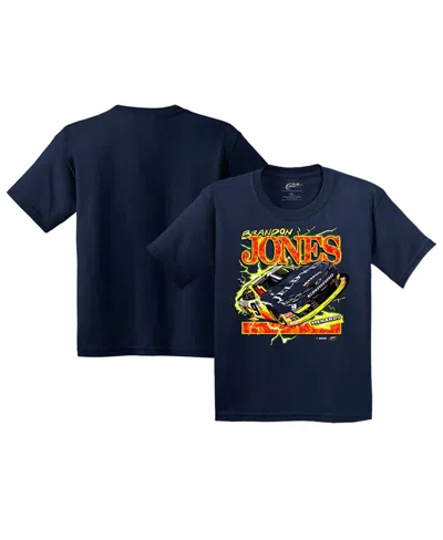 Jr Motorsports Official Team Apparel Kids' Big Boys And Girls  Navy Brandon Jones Car T-shirt