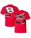 Jr Motorsports Official Team Apparel Men's Red Dale Earnhardt Jr. Budweiser Car T-shirt In Red