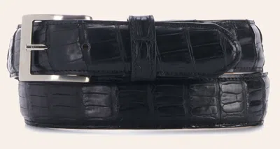 Jrc & Sons Men's Black Caiman Belly Exotic Western Belt