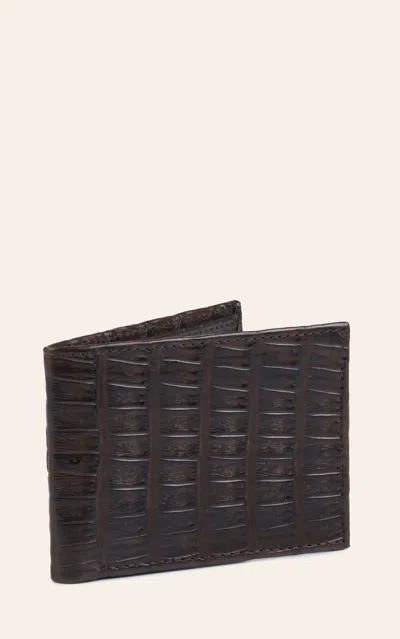 Jrc & Sons Men's Brown Caiman Leather Bifold Exotic Wallet