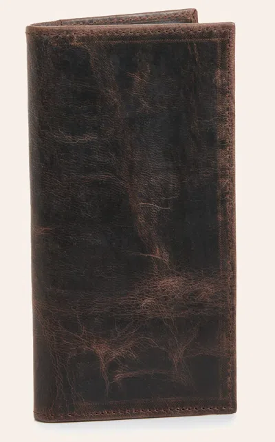 Jrc & Sons Men's Chocolate Brown Mad Dog Goat Leather Rodeo Wallet