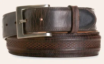 Jrc & Sons Men's Chocolate Mad Dog Goat Leather Western Belt In Brown