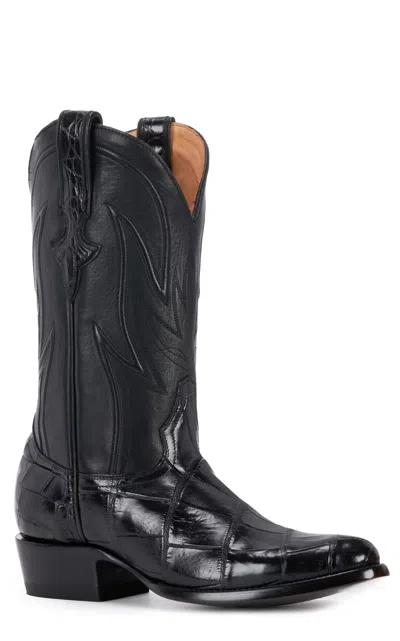 Jrc & Sons Men's Clayton Giant Alligator Round Toe Exotic Cowboy Boot In Black