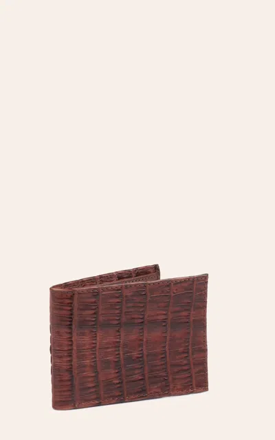 Jrc & Sons Men's Cognac Brown Caiman Leather Bifold Exotic Wallet