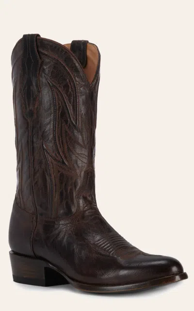 Jrc & Sons Men's Colton Mad Dog Goat Leather Round Toe Cowboy Boot In Chocolate Brown