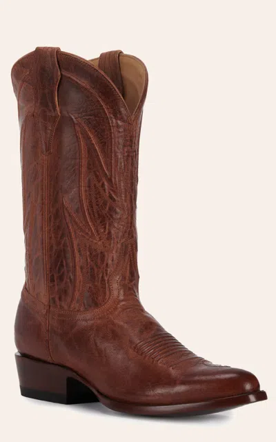 Jrc & Sons Men's Colton Mad Dog Goat Leather Round Toe Cowboy Boot In Peanut Brittle In Brown