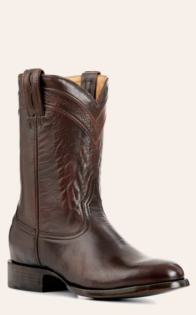 Jrc & Sons Men's Kingston Brush Off Goat Leather Round Toe Roper Boot In Chocolate In Brown