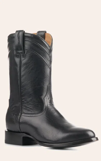 Jrc & Sons Men's Kingston Domingo Goat Leather Round Toe Roper Boot In Black