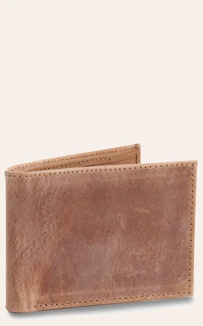 Jrc & Sons Men's Peanut Brittle Mad Dog Goat Leather Bifold Wallet