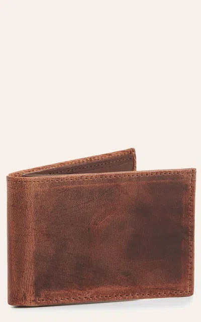 Jrc & Sons Men's Tan Mad Dog Goat Leather Bifold Wallet In Brown