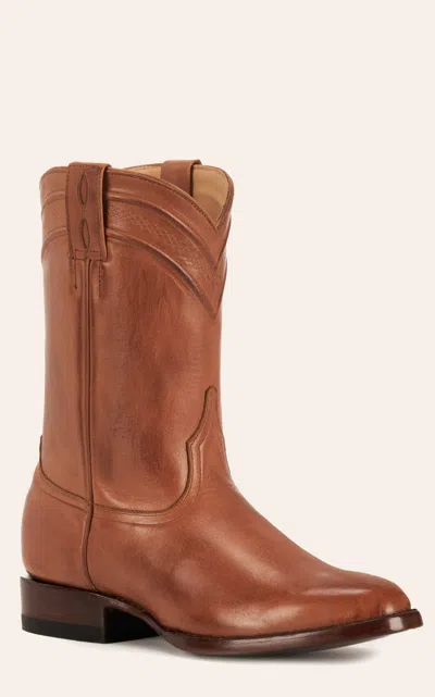 Jrc & Sons Men's Todd Burnished Leather Round Toe Roper Boot In Tan In Brown