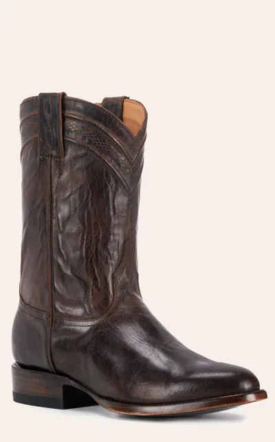Jrc & Sons Men's Todd Mad Dog Goat Leather Round Toe Roper Boot In Chocolate Brown