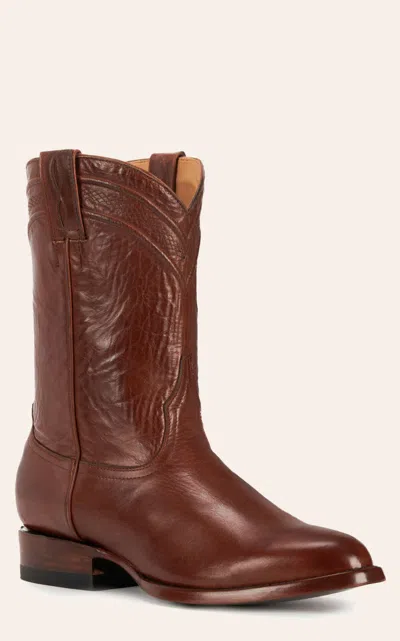 Jrc & Sons Men's Todd Ranch Hand Leather Round Toe Roper Boot In Tan In Brown