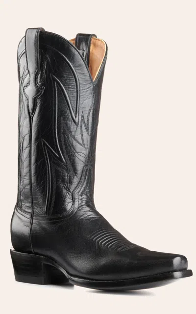 Jrc & Sons Men's Wyatt Domingo Goat Punchy Square Toe Cowboy Boot In Black
