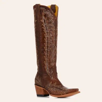 Jrc & Sons Women's Mcclain Zipper Brass Goat Snip Toe Cowboy Boots In Multi