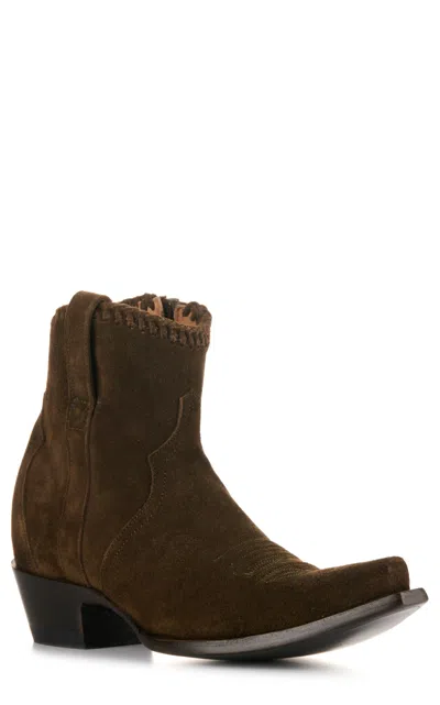 Jrc & Sons Women's Morgan Water-resistant Suede Snip Toe Booties In Olive In Green