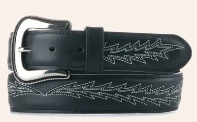 Jrc & Sons Women's Nancy Black Boot Stitch Leather Western Belt