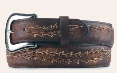 Jrc & Sons Women's Nancy Brass Boot Stitch Leather Western Belt In Brown