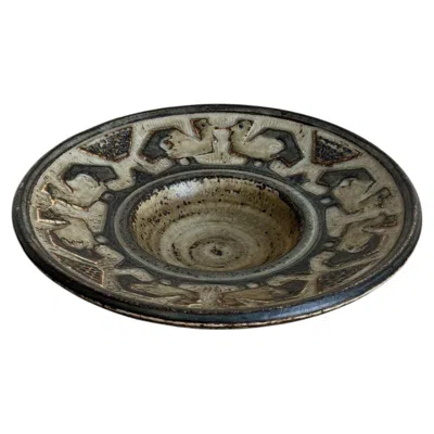 Pre-owned Jørgen Mogensen Jorgen Mogensen Royal Copenhagen Stoneware Bowl Mid Century Danish Ceramic Dish In Black