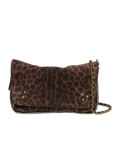 Jérôme Dreyfuss Bobi Small Leopard Print Shoulder Bag In Black