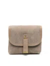 Jérôme Dreyfuss Croc-embossed Suede Wallet In Taupe