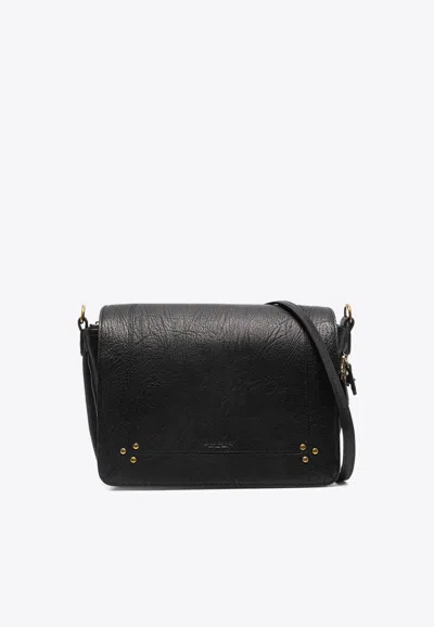 Jérôme Dreyfuss Igor Crinkled Leather Crossbody Bag In Black