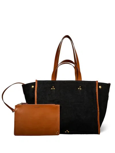 Jérôme Dreyfuss Jerome Dreyfuss Léon Medium Tote Bag In Lin Noir