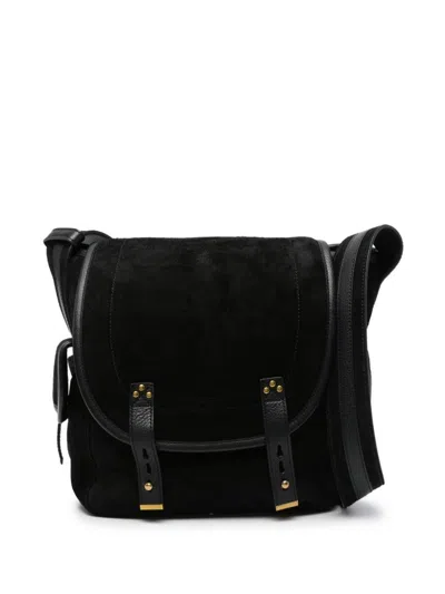 Jérôme Dreyfuss Logo-debossed Suede Shoulder Bag In Black