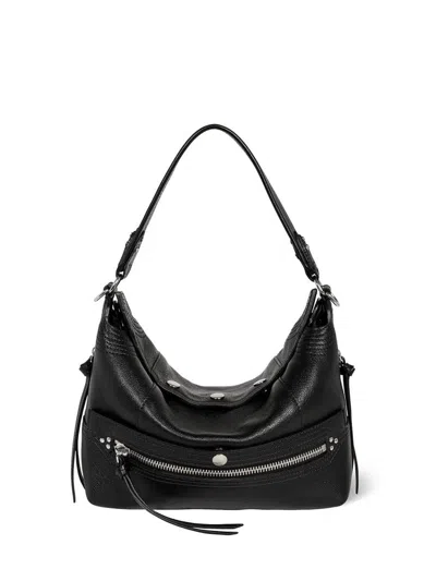 Jérôme Dreyfuss Jerome Dreyfuss Lucky Hobo Bag In Noir Silver