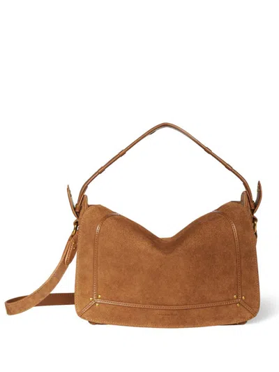 Jérôme Dreyfuss Jerome Dreyfuss Pepito Medium Suede Bag In Tabac