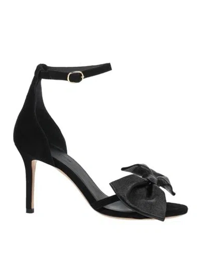 Jérôme Dreyfuss Woman Sandals Black Size 11 Goat Skin, Lambskin