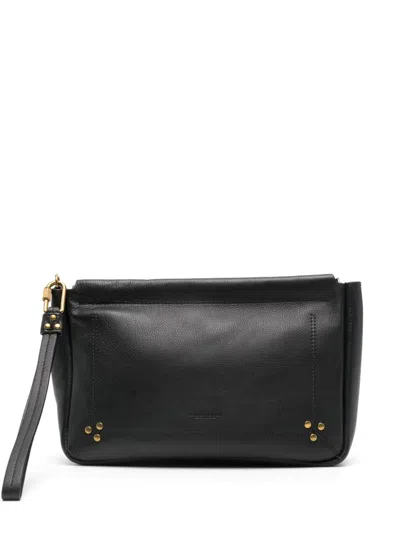 Jérôme Dreyfuss Large Clap Clutch Bag In Noir Brass