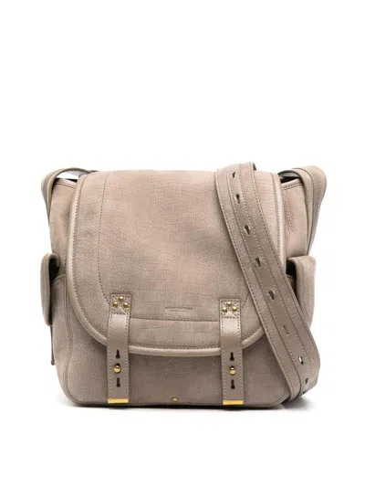 Jérôme Dreyfuss Large Stan Suede Shoulder Bag In Taupe