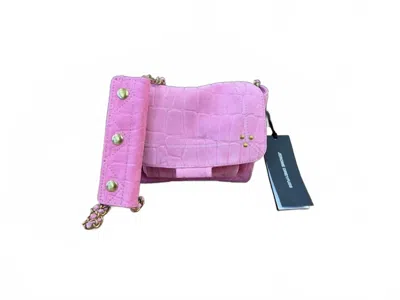 Jérôme Dreyfuss Lulu S Croco Shoulder Bag In Cuir Imprime Croco Malabar Pink