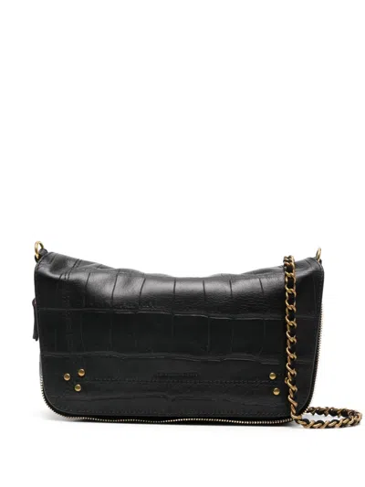 Jérôme Dreyfuss Jerome Dreyfuss S Bobi Cross Body Bag In Imprimé Croco Noir