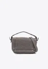 Jérôme Dreyfuss Small Pepito Suede Crossbody Bag In Gray
