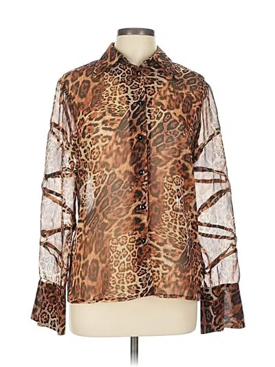 Pre-owned Js Boutique Long Sleeve Blouse In Brown
