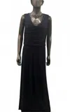 Js Boutique Women's Blouson Top Long Dress In Navy In Black