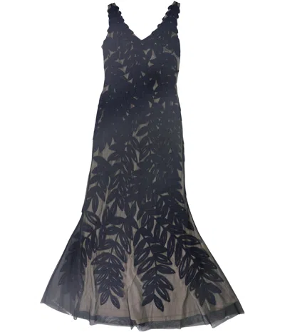 Pre-owned Js Collection Womens Leaves Gown Dress In Blue