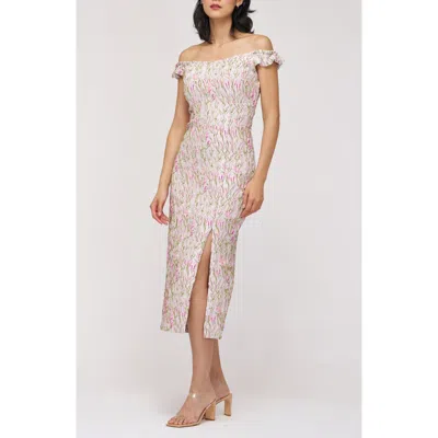 Js Collections Adalyn Floral Embroidered Off The Shoulder Cocktail Dress