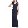 Js Collections Anais Sleeveless Column Gown In Blue
