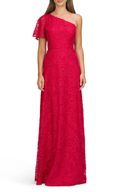 Js Collections Anastasia Single Flutter Sleeve Gown In Magenta Gloss