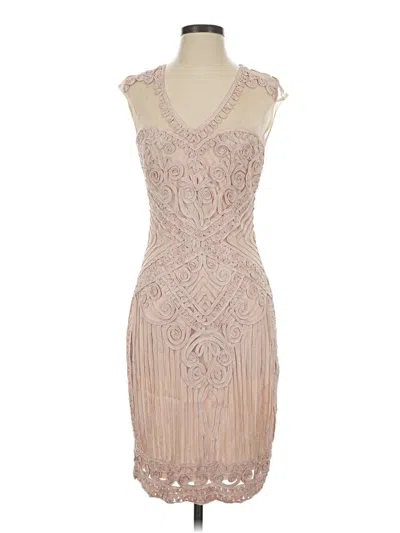 Pre-owned Js Collections Cocktail Dress In Tan
