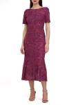 Js Collections Danica Floral Soutache Lace Cocktail Dress In Violet Quartz