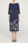 Js Collections Delilah Floral Beaded Cocktail Midi Dress