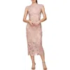 Js Collections Elexis Soutache Midi Dress In Sand/blush