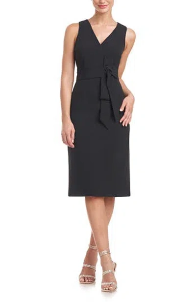 Js Collections Ella Sleeveless Bow Waist Cocktail Dress In Black
