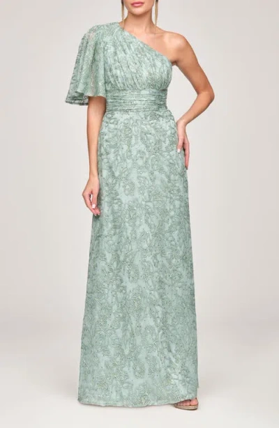 Js Collections Flynn Embroidered Sequin A-line Gown In Blue