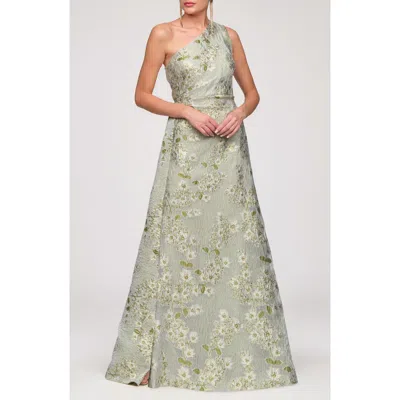 Js Collections Gretchen One-shoulder Gown In Multi